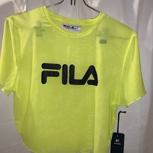 Women’s FILA Lime Mesh Crop Top